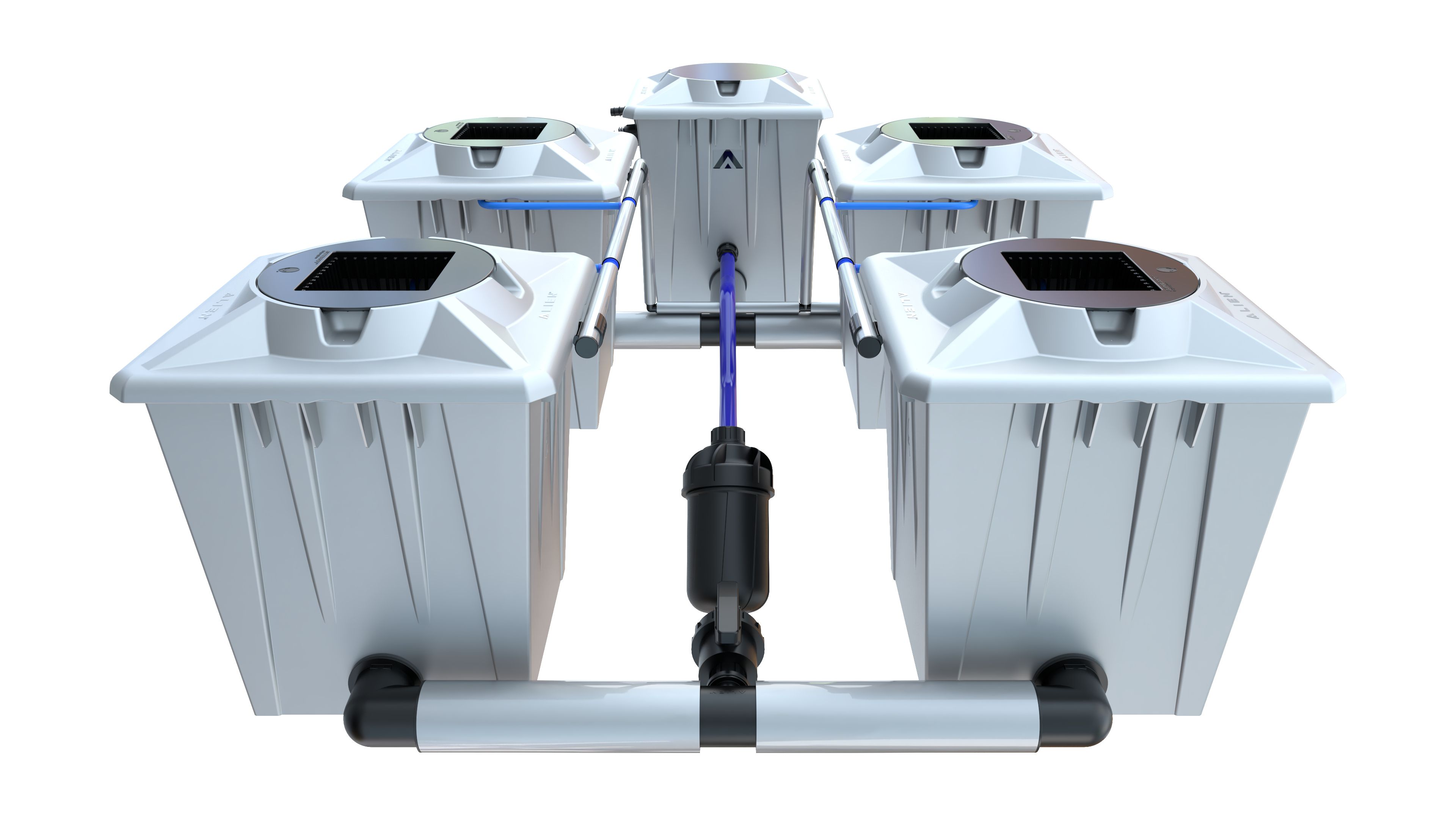 (image for) ALIEN® RDWC 4 Pot 20L PRO Silver Series